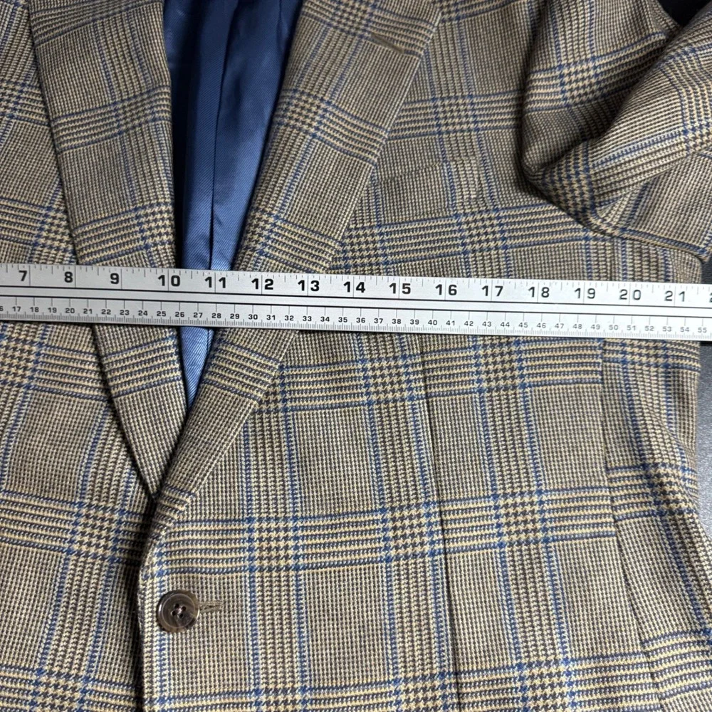 Samuelsohn‎ Super 100s Wool Plaid Blazer Jacket 42L SB Greenwhich